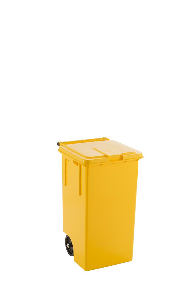 Pattumiera completa giallo cm 46x42x70 lt 80 per cucina professionale HACCP