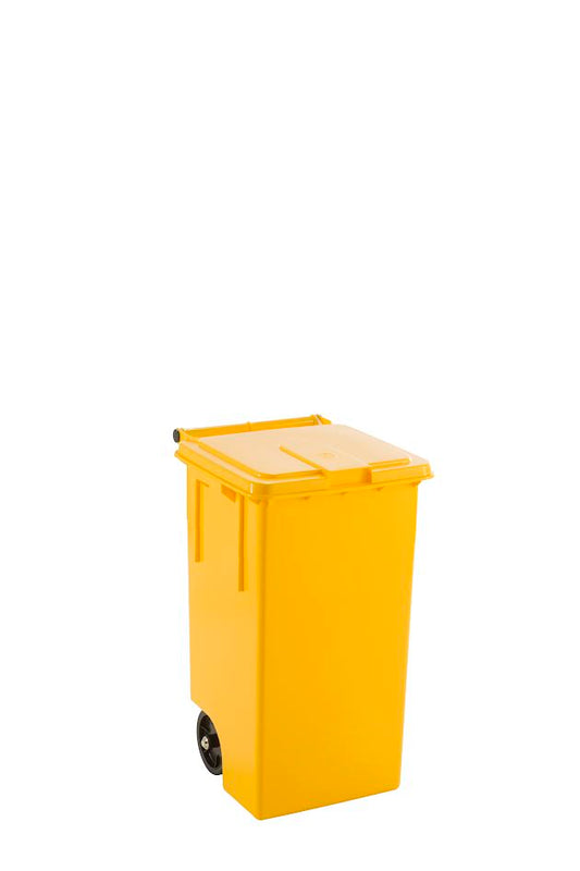 Pattumiera completa giallo cm 46x42x70 lt 80