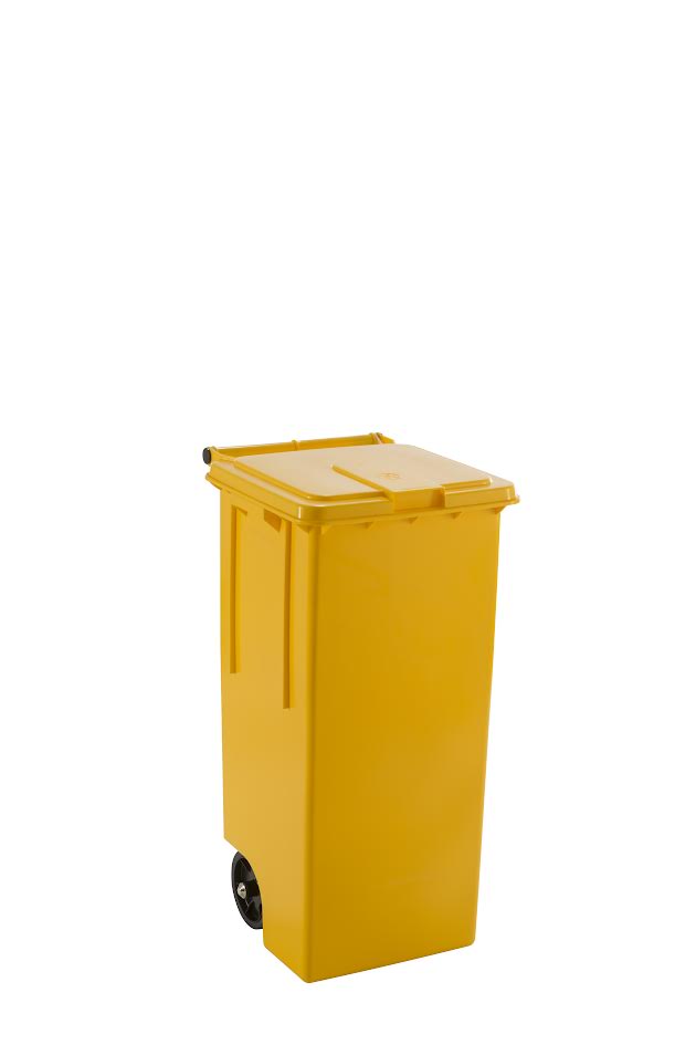 Pattumiera completa giallo cm 46x42x81,5 lt 100 per cucina professionale HACCP
