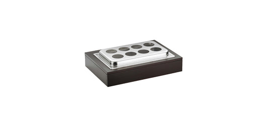 Portabottiglie refrigerato legno/inox cm 64x46 h 16,5