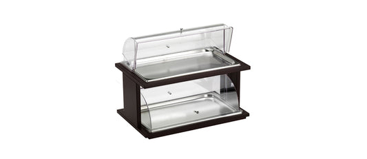 Vetrina Doppia copripaste 2 piani legno/inox con cupola cm 59x46 h 46