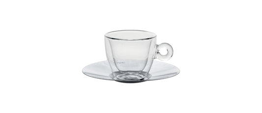 tazza cappuccino con piatto inox duos thermic glass vetro borosilicato cl 16,5 tazza per caffetteria