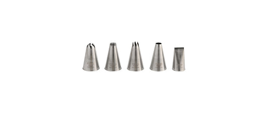 Bocchetta per decorare inox fori assortiti conf. 5 pz - articolo per pasticceria