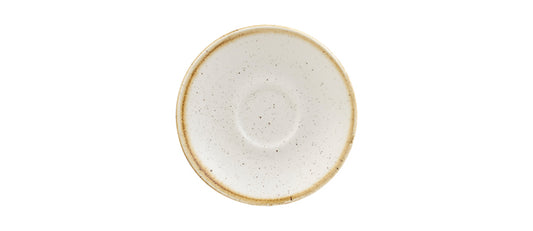 Piattino per tazza caffè stonecast bianco puntinato ceramica decorata a mano Ø cm 11,8
