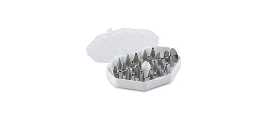Confezione 29 bocchette piccole inox assortite - articolo per pasticceria