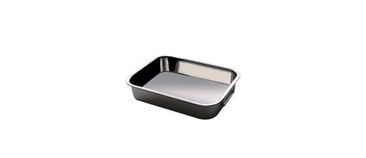 Tortiera Lasagnera rettangolare inox con manici snodabili cm 25x20 h 6