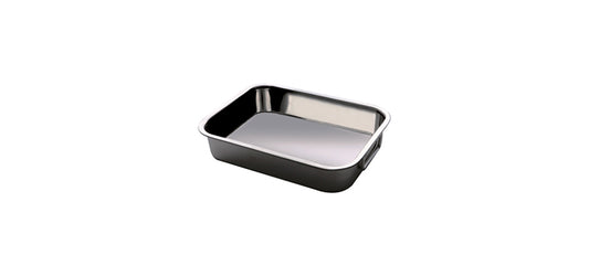 Tortiera Lasagnera rettangolare inox con manici snodabili cm 30x24 h 6