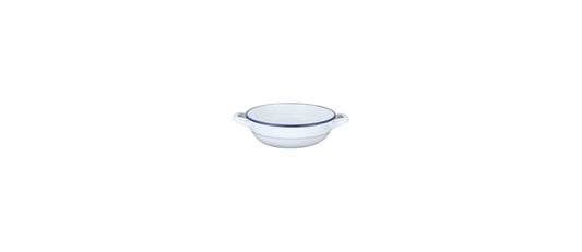 Tegame Smalto 2 manici bianco filo blu Ø cm 14