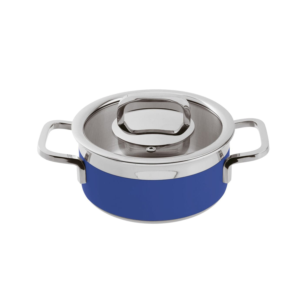 Casseruola con coperchio inox 3-Ply Ø 16 cm blu Paderno