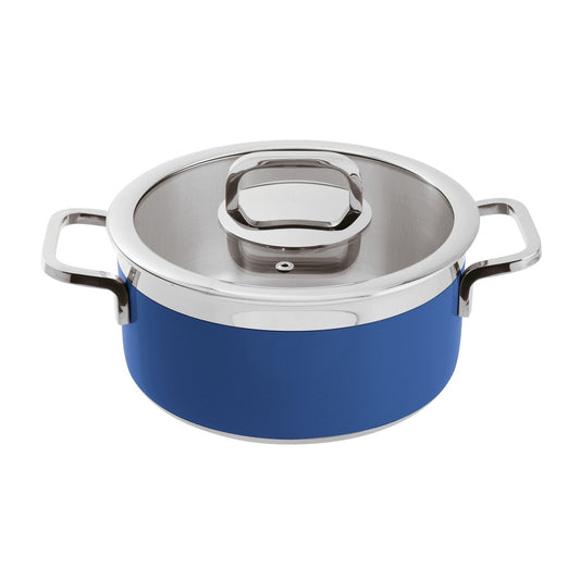 Casseruola con coperchio inox 3-Ply Ø 20 cm blu Paderno