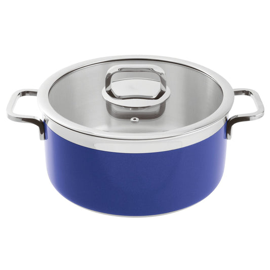 Casseruola con coperchio inox 3-Ply Ø 24 cm blu Paderno