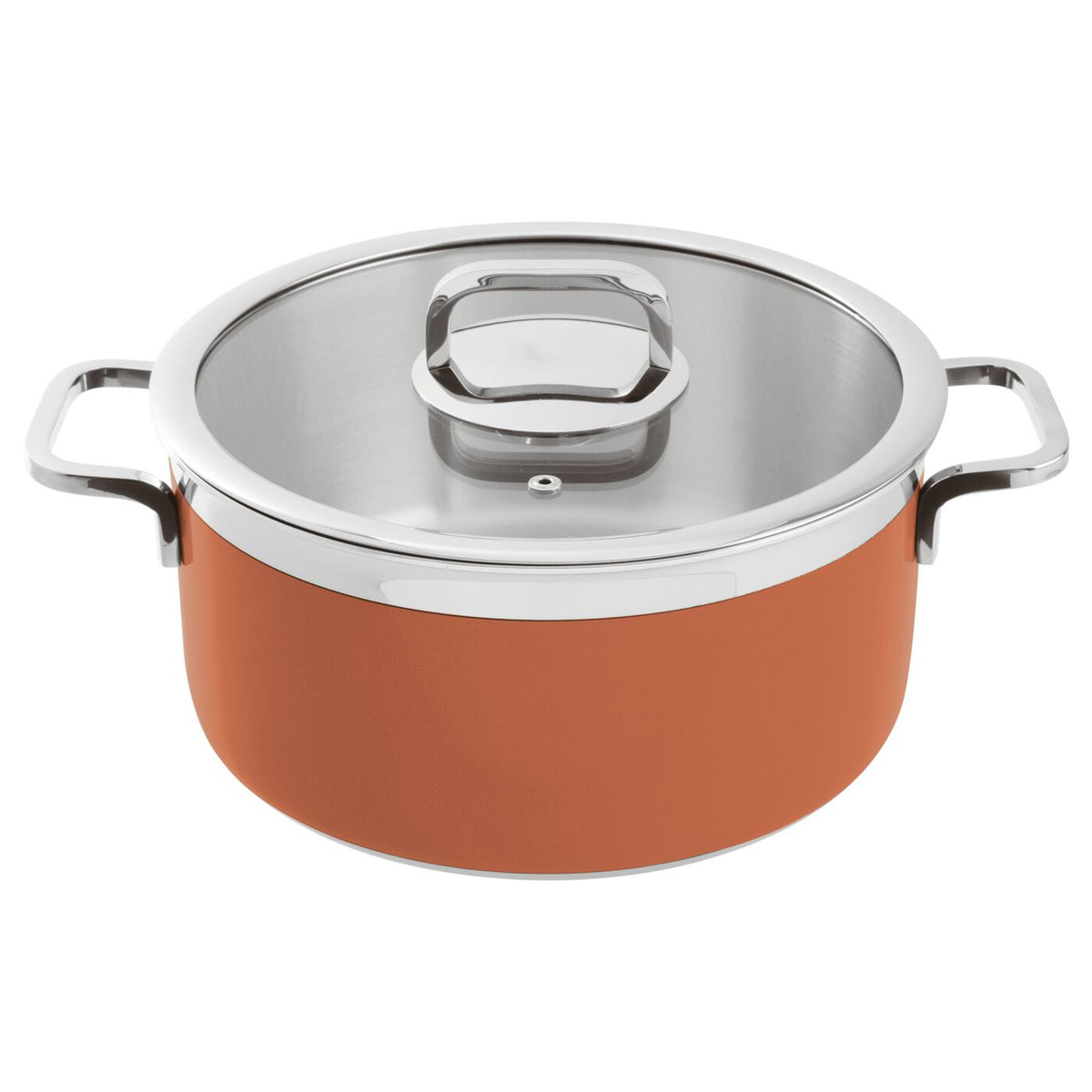 Casseruola con coperchio inox 3-Ply Ø 24 cm arancione Paderno