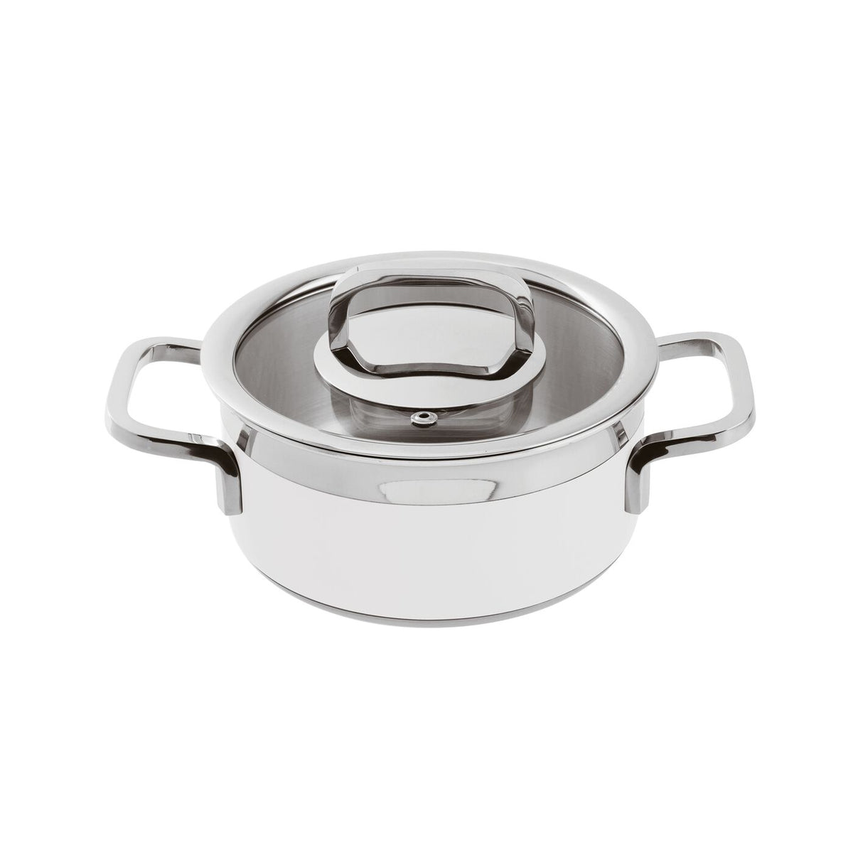 Casseruola con coperchio inox 3-Ply Ø 16 cm bianco Paderno