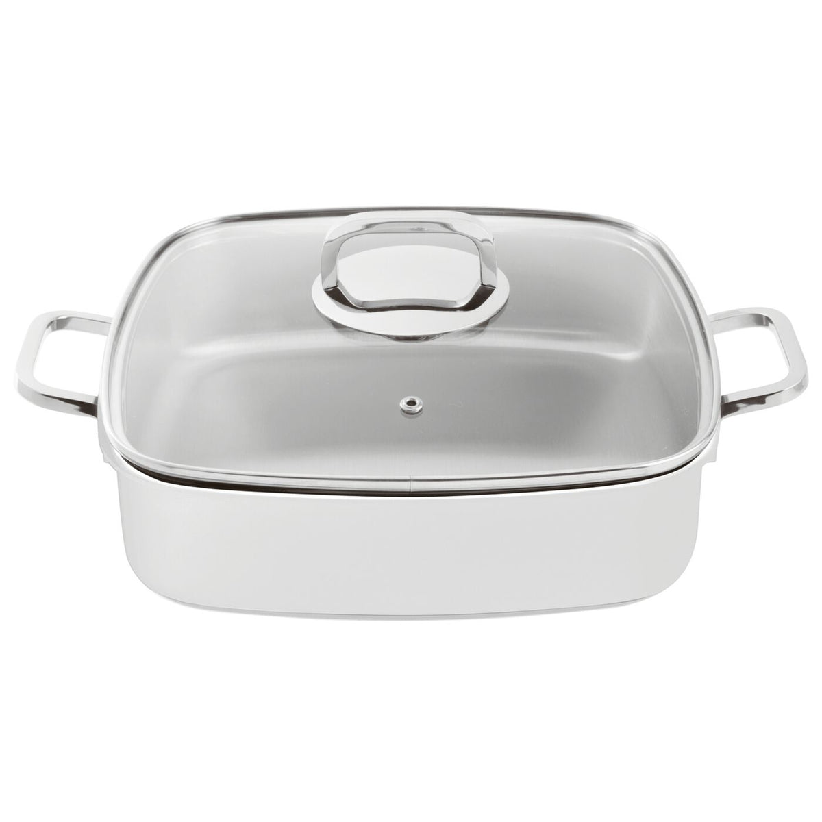 Rostiera quadrata con coperchio inox 3-Ply 27x27 cm bianco Paderno