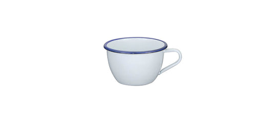 Tazza colazione Smalto bianca filo blu cl 30