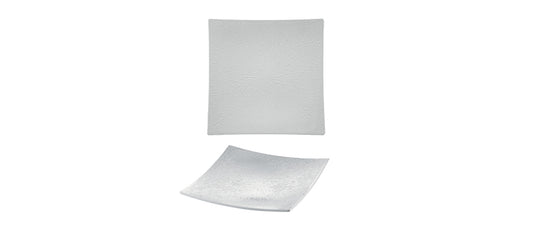 Vassoio quadrato bianco zigrinato cm 31x31