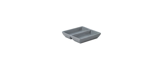 Coppetta 2 scomparti grigia cm 14x14 h 3