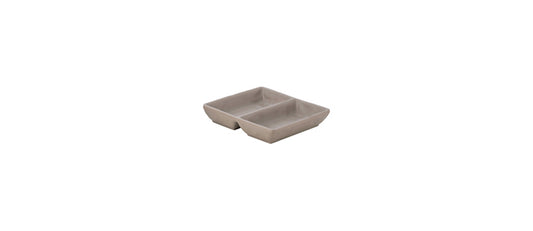 Coppetta 2 scomparti tortora cm 14x14 h 3