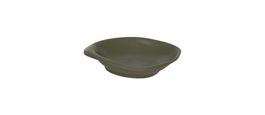 Coppetta ovale verde oliva cm 13,6x10,6 h 2,8