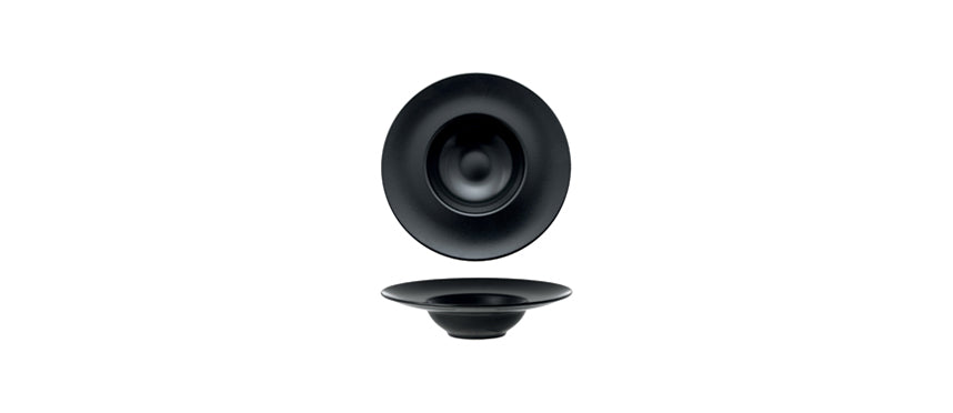 Piatto pasta Monaco nero opaco Ø cm 25 interno Ø cm 12 - piatto pasta