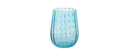 bicchiere acqua azzurro Gocce vetro soffiato a bocca cl 40 Essentia - bicchiere tavola per tavola elegante e ristorazione, SKU 129483