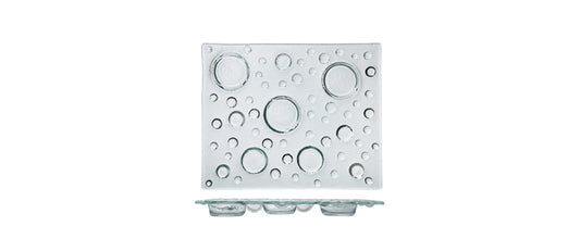 Piatto/antipastiera Bubble rettangolare cm 32x26 h 3 inviti Ø cm 6,8