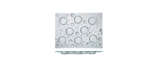 Piatto/antipastiera Bubble rettangolare cm 40x30 h 3 inviti Ø cm 6