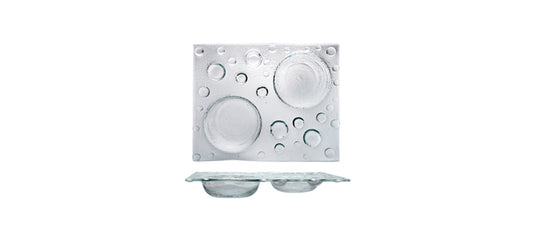 Piatto rettangolare Bubble cm 32x26 h 5 inviti Ø cm 12,5