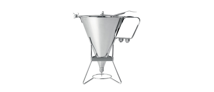Imbuto colatore inox lt 1,75 con 3 bocchette - articolo per pasticceria