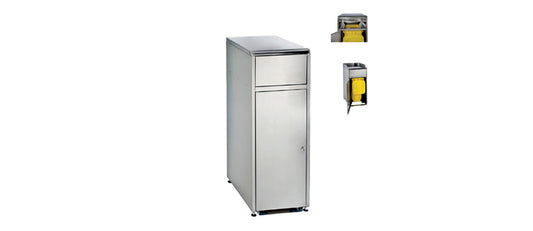 Contenitore Satinato inox svuotavassoi con coperchio basculante lt 110 cm 40x32,6 h 107