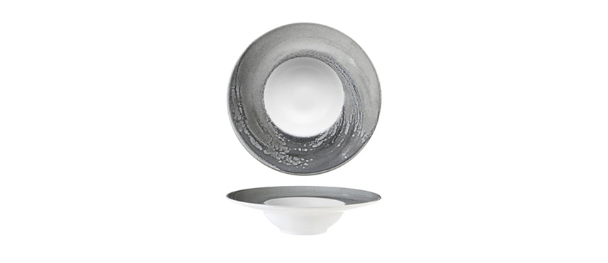 Piatto pasta Vortice grigio Ø cm 25 interno Ø cm 12 - piatto pasta