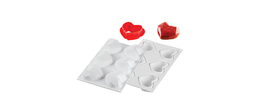 Stampo Amore Origami con Tagliapasta 6 forme cm 15x13,5 h 5,5 - dimensioni esterne cm 30x19 - stampo per pasticceria