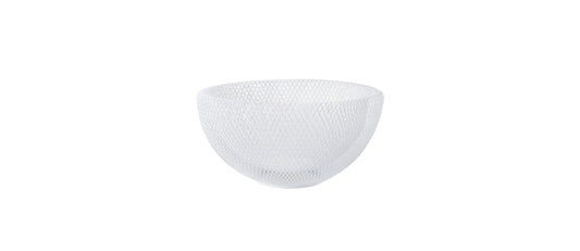 cestino filo doppio bianco ø cm 24,5 h 12,5 - cestino buffet per presentare pane, prodotti da forno, frutta e piccole preparazioni