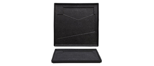 Vassoio quadrato Etna nero geometrie cm 30x30