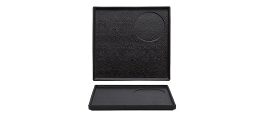 Vassoio quadrato Etna nero con inserto tondo cm 30x30