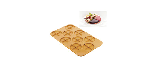 Stampo cm 29,5x27,3 h 2,8 per la realizzazione di 9 cerchi Ø cm 10 h 0,6 divisi in 4 sezioni - stampo per pasticceria