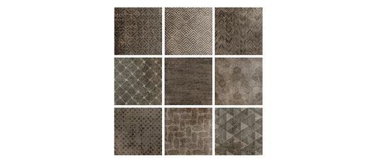 Mattonella Domino gres nichel mix decori assortiti 20x20