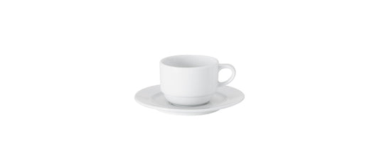 tazza the giava impilabile porcellana bianca con piattino cl 20 piattino per caffetteria