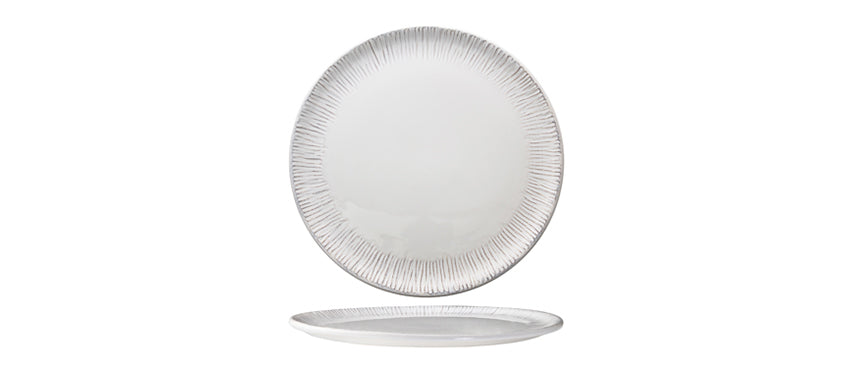 Graffito bianco anticato piatto piano ø 33