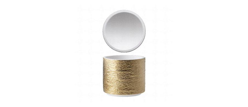 piatto cylinder gemini gold porcellana effetto pietra decorata Ø cm 10 h 9 - piatto