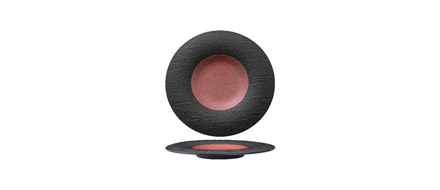 piatto frutta gemini copper porcellana effetto pietra decorata Ø cm 23 - piatto frutta