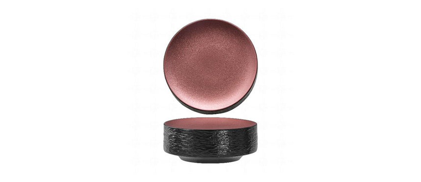 piatto cylinder gemini copper porcellana effetto pietra decorata Ø cm 15 h 5,8 - piatto