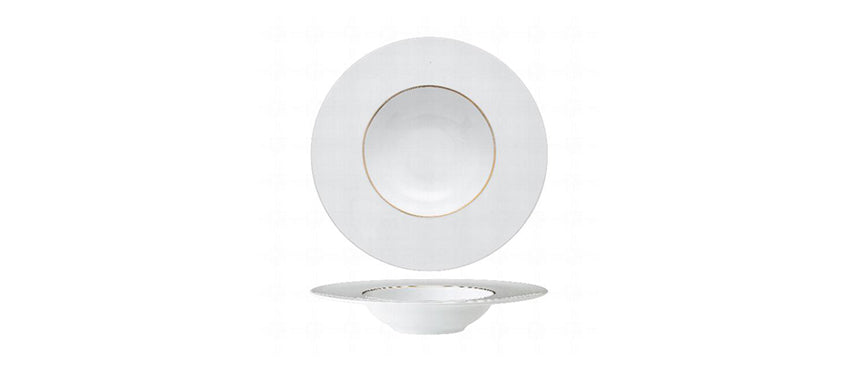 piatto pasta ligne d'or porcellana limoge decorata Ø cm 27 interno Ø cm 15 - piatto pasta