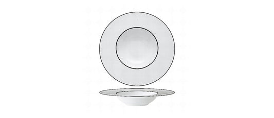 piatto pasta ligne noir porcellana limoge decorata Ø cm 27 interno Ø cm 15 - piatto pasta