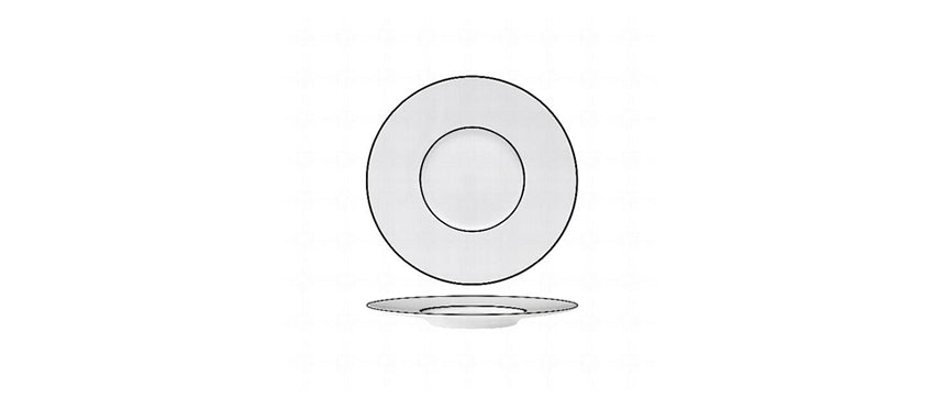 piatto pane ligne noir porcellana limoge decorata Ø cm 17 - piatto pane