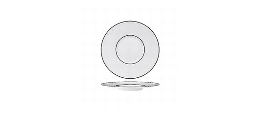 piatto pane ligne noir porcellana limoge decorata Ø cm 17 - piatto pane