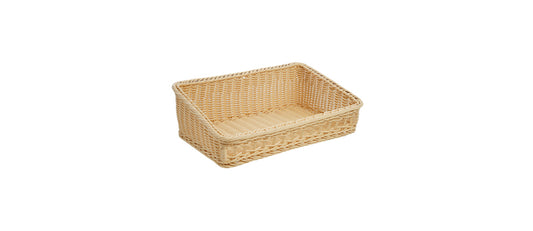 cesta rettangolare inclinata polipropilene cm 60x40 h 20/11 - cestino buffet per presentare pane, prodotti da forno, frutta e piccole preparazioni