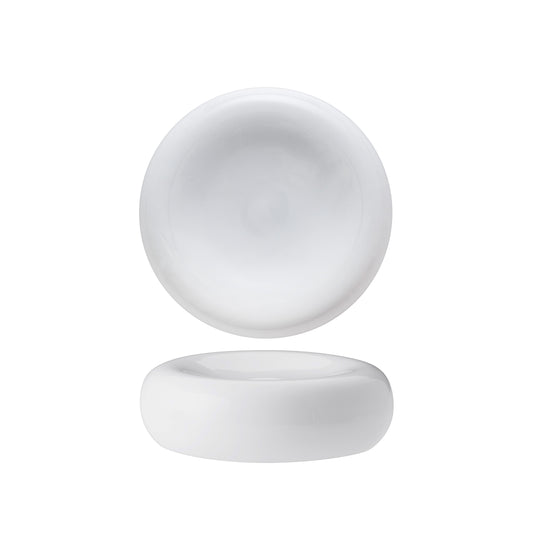 piatto gourmet tondo stone porcellana bianca Ø cm 11 h 3,4 - piatto