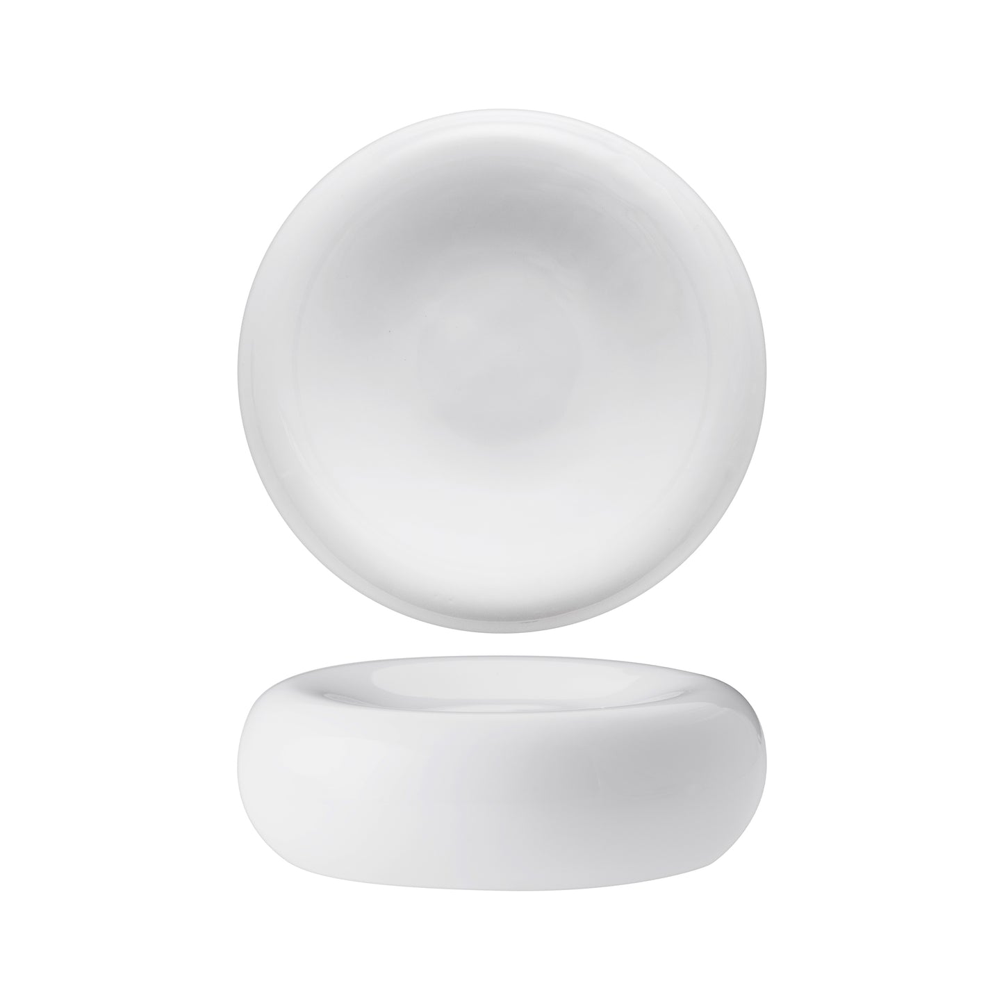 piatto gourmet tondo stone porcellana bianca Ø cm 15 h 4,9 - piatto