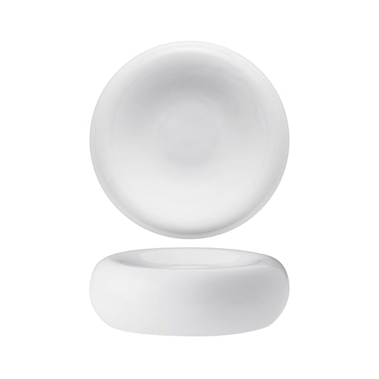 piatto gourmet tondo stone porcellana bianca Ø cm 15 h 4,9 - piatto